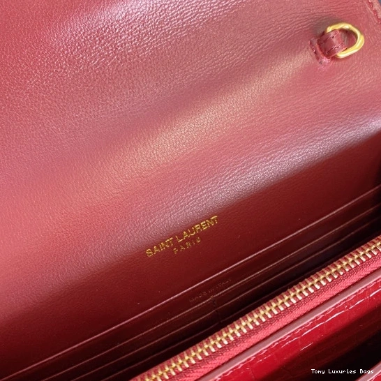 Tony Luxuries SUNSET YSL SHINY LEATHER CROCODILE-EMBOSSED IN 0805